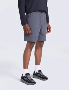 Tech Cargo Mens Shorts - Grey - Grey - Size: W38 - Animal - FashionsVida