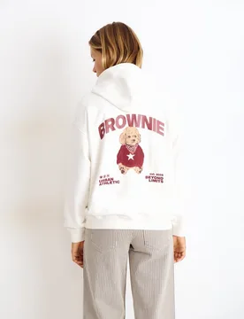 Sudadera de mujer con logo y perrito con bandana - Brownie - FashionsVida