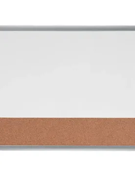 Piccola Lavagna Magnetica Orizzontale Bianca Con Bacheca In Sughero 58x3 Cm - Nobo - FashionsVida