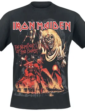 T-Shirt - Number Of The Beast Graphic - S bis 5XL - für Männer - Größe 3XL - schwarz - Lizenziertes Merchandise! - Männer - male - Iron Maiden - FashionsVida