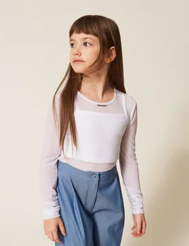 Twinset Top en tulle avec fronce - TWINSET - FashionsVida