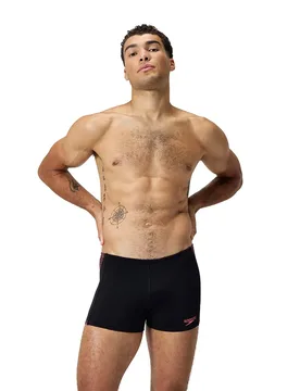 Tech Panel Swimming Boxer Black / Coral Sands UK 32 Men - Speedo - FashionsVida