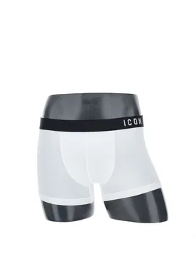 Boxer in cotone BIANCO M - DSQUARED2 BEACHWEAR - FashionsVida