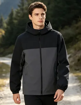 Men Clothing Hooded Spliced‑color Windbreaker Jacket Lightweight Waterproof Zipper Pocket Outdoor Tees Casual Sports Coat Tops - Aliexpress - FashionsVida