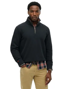 Felpa Con Mezza Zip Essential Logo Eclipse Navy 2XL - Superdry - FashionsVida