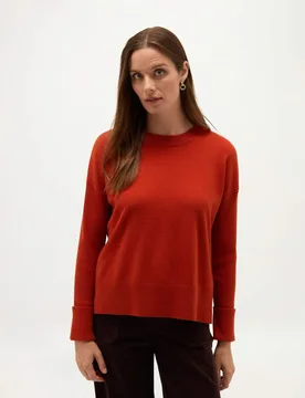 Wool Blend Crew Neck Jumper Orange female - Hobbs - FashionsVida
