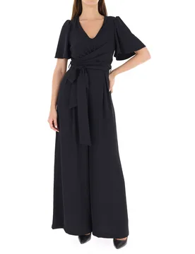 Jumpsuit scollo V NERO L - Rinascimento - FashionsVida