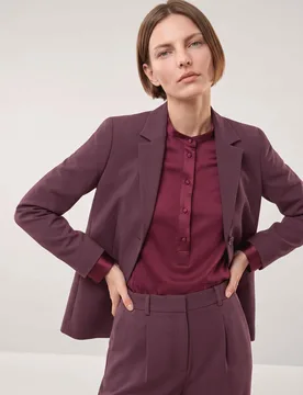Knitterarmer Blazer mit Revers, #normale Größen#Kurzgrößen, Farbe Rot, 52, knitterfrei bügelfrei Damen - Walbusch - FashionsVida