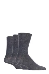 Mens 3 Pair Plain Cotton Socks Charcoal 6-11 Mens - Grey - Size: 6-11 Mens
