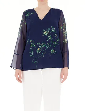 Blusa scollo a V BLU 48 - ELENA MIRO' - FashionsVida