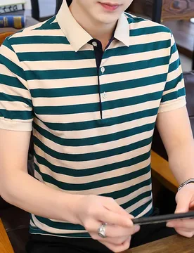 High-end Polo Shirts Men Clothing Golf Short Sleeve T-shirt Stripe Tops Tees Luxury Mens Shirt New - Aliexpress - FashionsVida