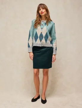 Cotton Rich Cord Mini A-Line Skirt Green female - White stuff - FashionsVida