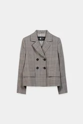 Karo-Blazer aus Woll-Mix female