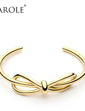 VAROLE Elegant Bowknot Cuff Bracelet Gold Color Bangle Bracelets for Women Bangles Jewelry Wholesale Pulseiras - Aliexpress - FashionsVida