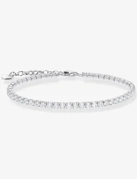 Women's Sterling Silver Zirconia Tennis Bracelet A2167-051-14-L19V Size: Adjustable - Silver - Size: Adjustable - Thomas sabo - FashionsVida