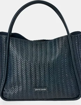 Bolso shopper en P.U. grabado trenzado - Pierre Cardin - FashionsVida