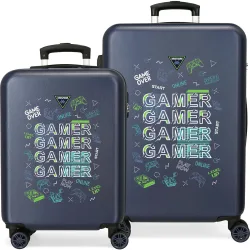 Juego de maletas (cabina y mediana) game over rígidas con capacidad de 91l