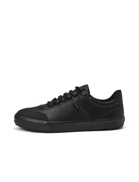 Kids' Leather Lace School Trainers (6 Small-12 Small) Black male - Kickers - FashionsVida