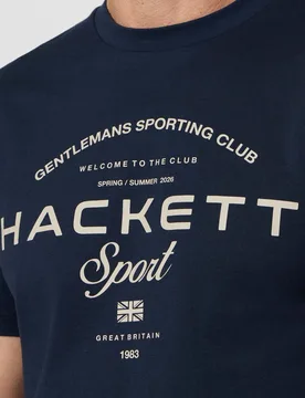 Camiseta de hombre gráfico club con logo fit clásico - Hackett - FashionsVida