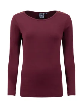 Weird Fish Maine Ribbed Outfitter T-Shirt Red Grape Size 10 - new-arrivals all new-arrivals womens women women all-womens women tshirts-and-tops women - Acer Red - FashionsVida