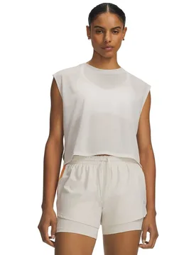 Hb Run Aeris Sleeveless T-shirt White / Reflective L Women - Under armour - FashionsVida