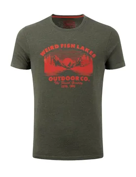Weird Fish Lakes Front Print Graphic T-Shirt Size 5XL - men men all-mens men tshirts men tshirts graphic new-arrivals all new-arrivals mens offers men - Fir Green - FashionsVida