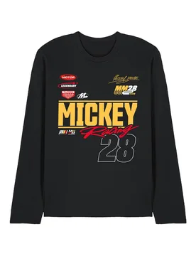 Unisex Mickey Mouse Racing 28 Long Sleeve T-Shirt, Black Size: Medium - Black - Size: M - Disney - FashionsVida