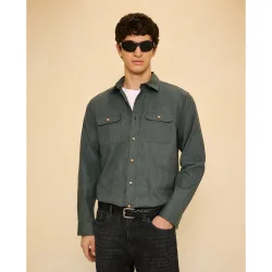 Camisa de hombre viyela lisa