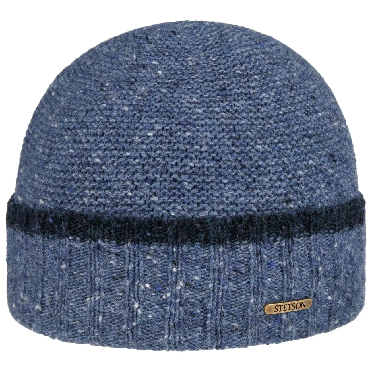 Donegal Wool Beanie with Cuff by - blue - Size: One Size - Stetson - FashionsVida