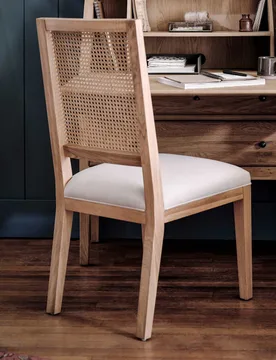 Set of 2 Elkstone Rattan Back Dining Chairs Natural - Cotswold Company - FashionsVida