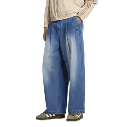 Wide Leg Jeans Men Pants - Blue - Size M/L - 36'' - Cotton Jersey - Blue - Size: Medium
