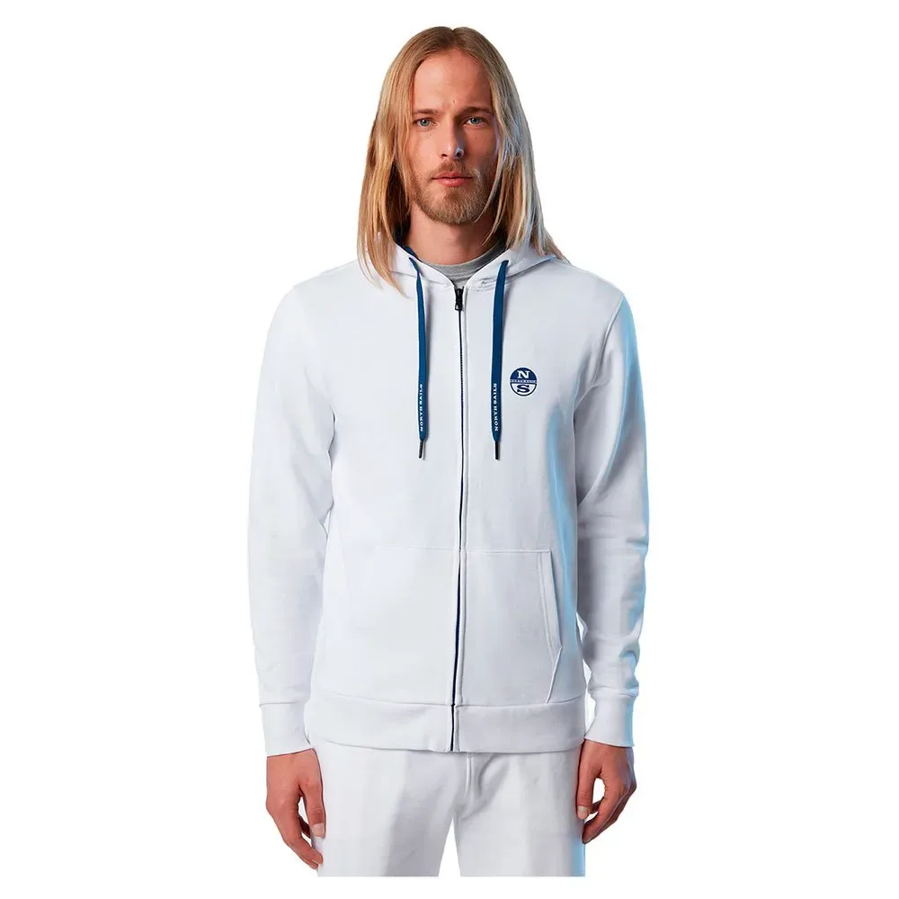 Logo Full Zip Sweatshirt White 2XL Men - North Sails - FashionsVida