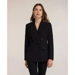 Blazer de mujer cruzado de sastrería ajuste regular cuello de lanza con cierre de doble botonadura