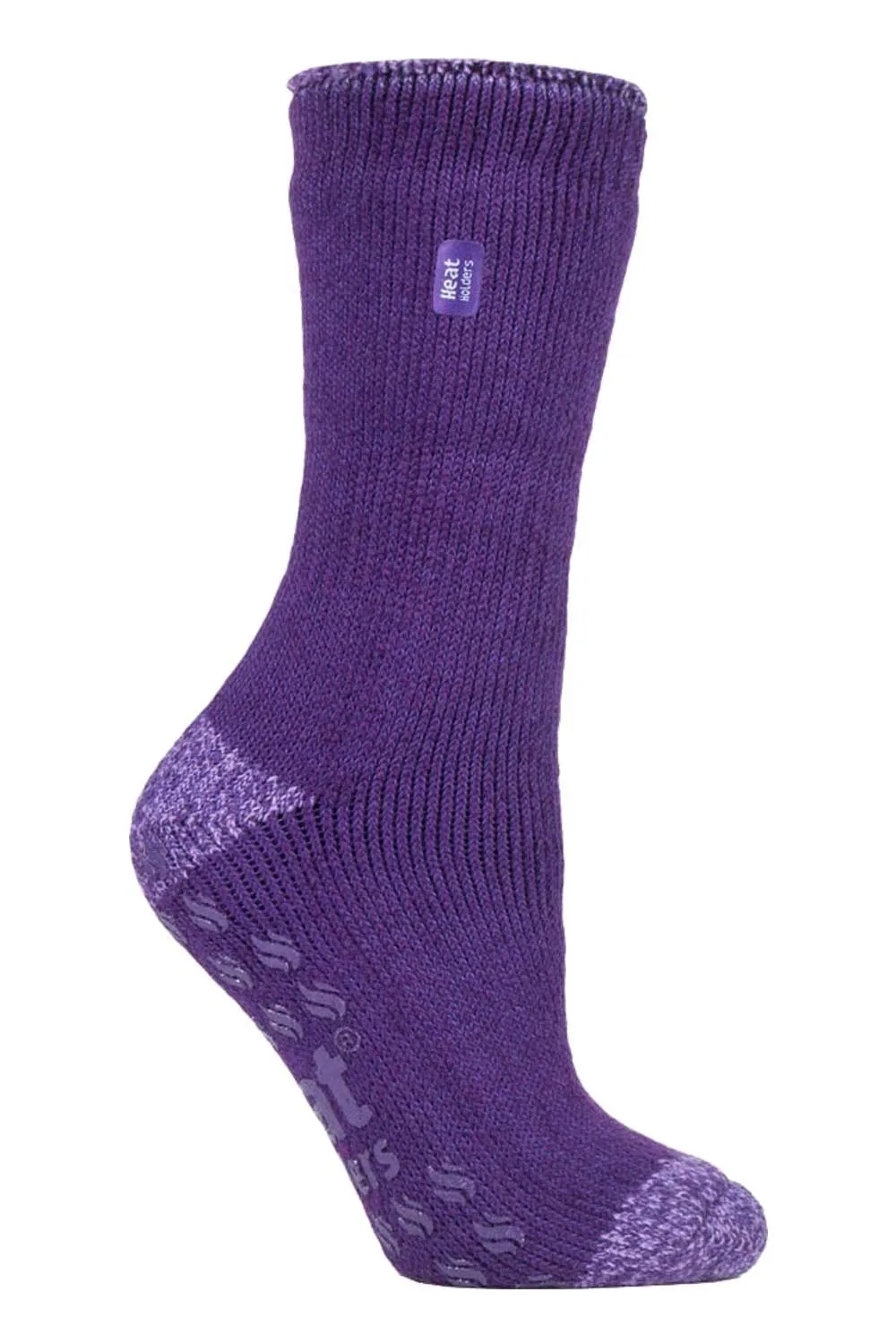 Womens Striped Thermal Socks With Grips - - Size: M - Heat Holders - FashionsVida