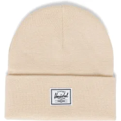 Gorro unisex de punto acanalado en color blanco roto