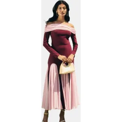 Falda midi bicolor con vuelo