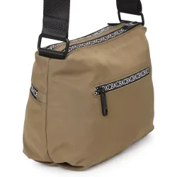 Bandolera shine grande color khaki de mujer