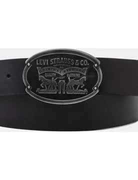 Cinturón de piel con hebilla logo de hombre - Levi's - FashionsVida