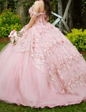 Light Pink Princess Quinceanera Dresses 2026 Off Shoulder 3D Floral Beads Gillter Sequins Lace-up Corset Vestidos 15 años rosa - Aliexpress - FashionsVida