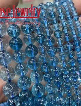 AAAAA Natural Blue Topazs Beads Blue Crystal Beads Natural Stone Bead For Jewelry Making Diy Necklace Bracelet 4/6/8/10/12mm 15" - Aliexpress - FashionsVida