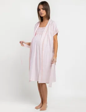 Bata de manga corta de mujer de punto de algodón - Admas - FashionsVida