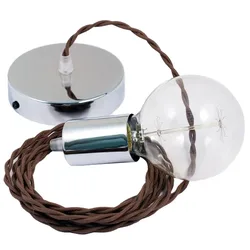 Cables Suspension Luminaire Tc13 2 M Brown / Chrome Plated One Size