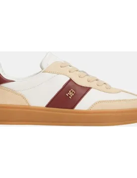 Zapatilla de mujer de piel con logo y suela caramelo - Tommy Hilfiger - FashionsVida