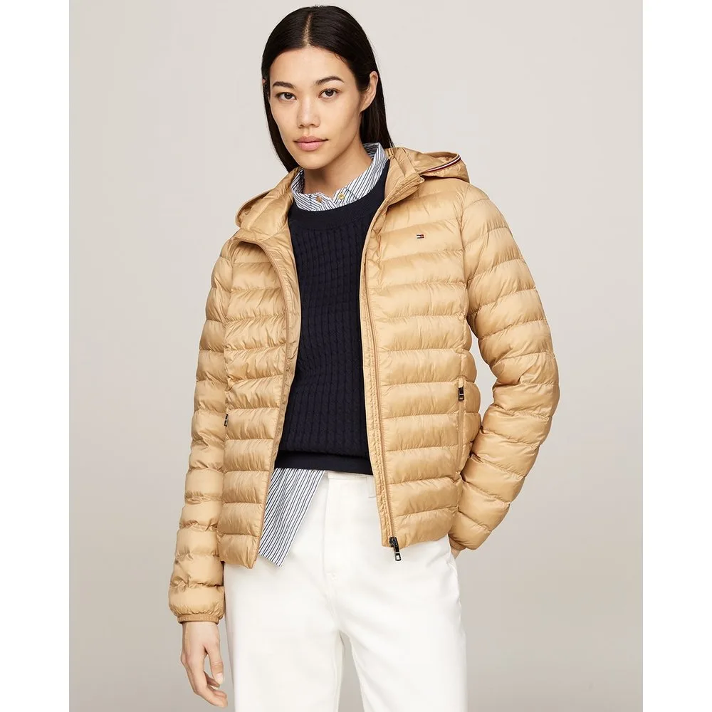 Chaqueta plumífera de mujer con cierre de cremallera y capucha - Tommy Hilfiger - FashionsVida