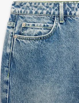 Vaqueros rectos de mujer 100% algodón con cierre de botón en liso - Parfois - FashionsVida