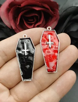 Pcs 40*17mm Gothic Coffin Spider Web Charm Enamel Coffin Halloween Pendant DIY Necklace Earrings Handmade Jewelry Accessories - Aliexpress - FashionsVida