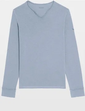 Zadig & Voltaire - Camiseta tunecina con lino y manga larga para hombre - Zadig & Voltaire - FashionsVida