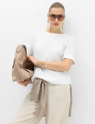 Linen Rich Relaxed T-Shirt White female