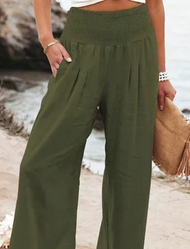 Pantalones anchos y sueltos de pierna ancha de talla grande, para verano y primavera 2XL - Shein - FashionsVida
