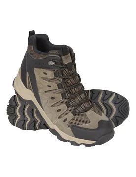 Rapid' Mens Walking Boots With Deep Lugs Waterproof Rain Shoes - Brown Leather - Size Uk 13 - Mountain Warehouse - FashionsVida